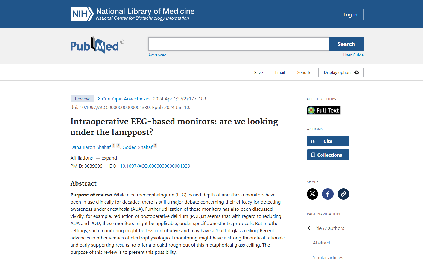 Intraoperative EEG-based monitors are we looking under the lamppost